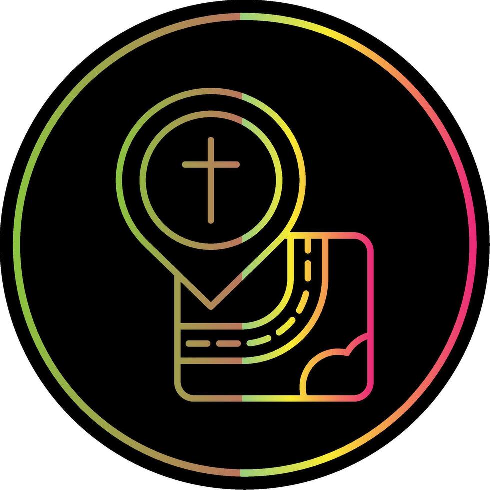 Kirche Linie Gradient fällig Farbe Symbol vektor