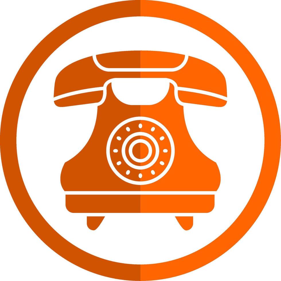 telefon glyf orange cirkel ikon vektor
