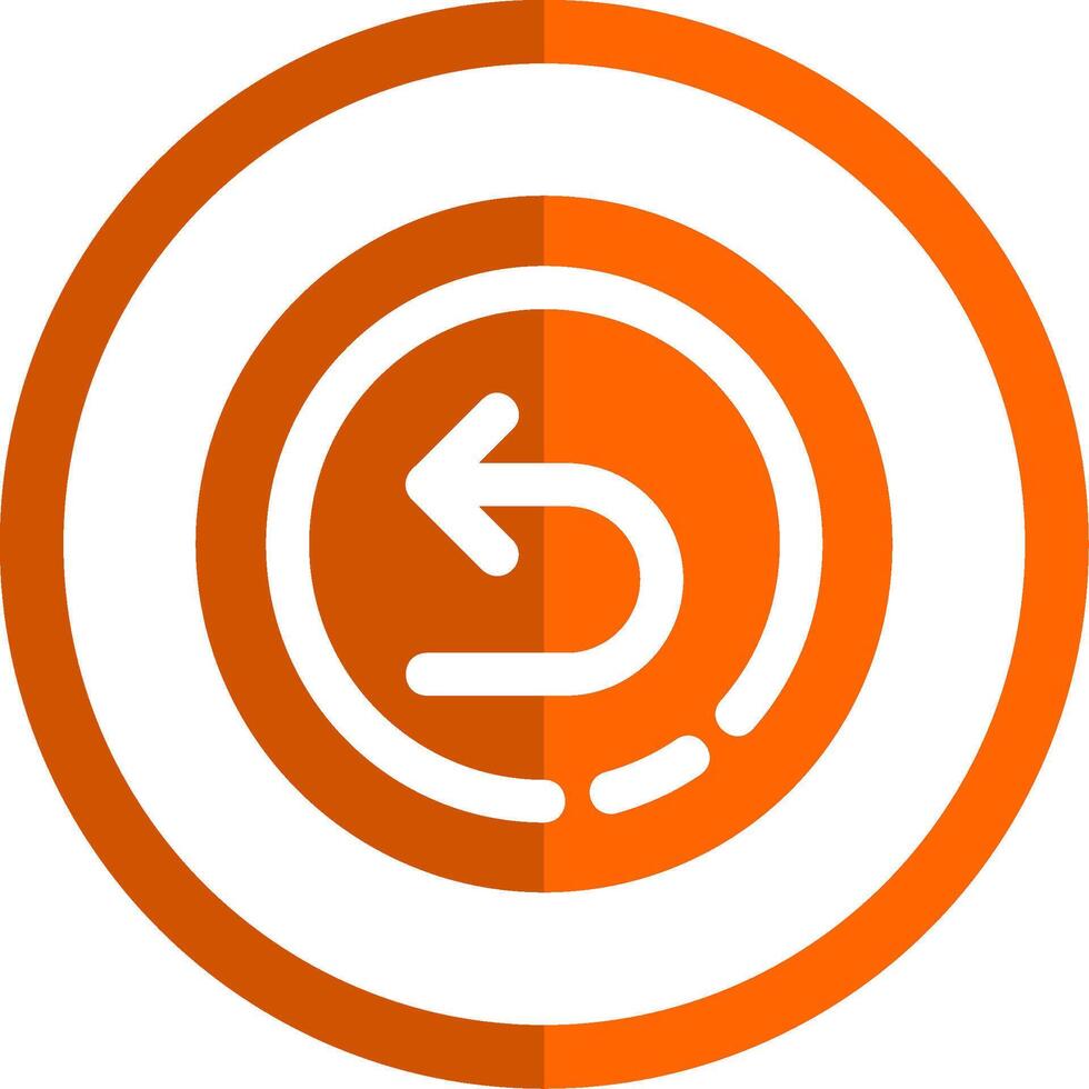 zurück Glyphe Orange Kreis Symbol vektor