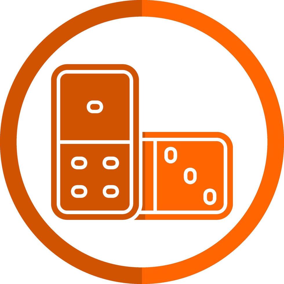 Domino Glyphe Orange Kreis Symbol vektor