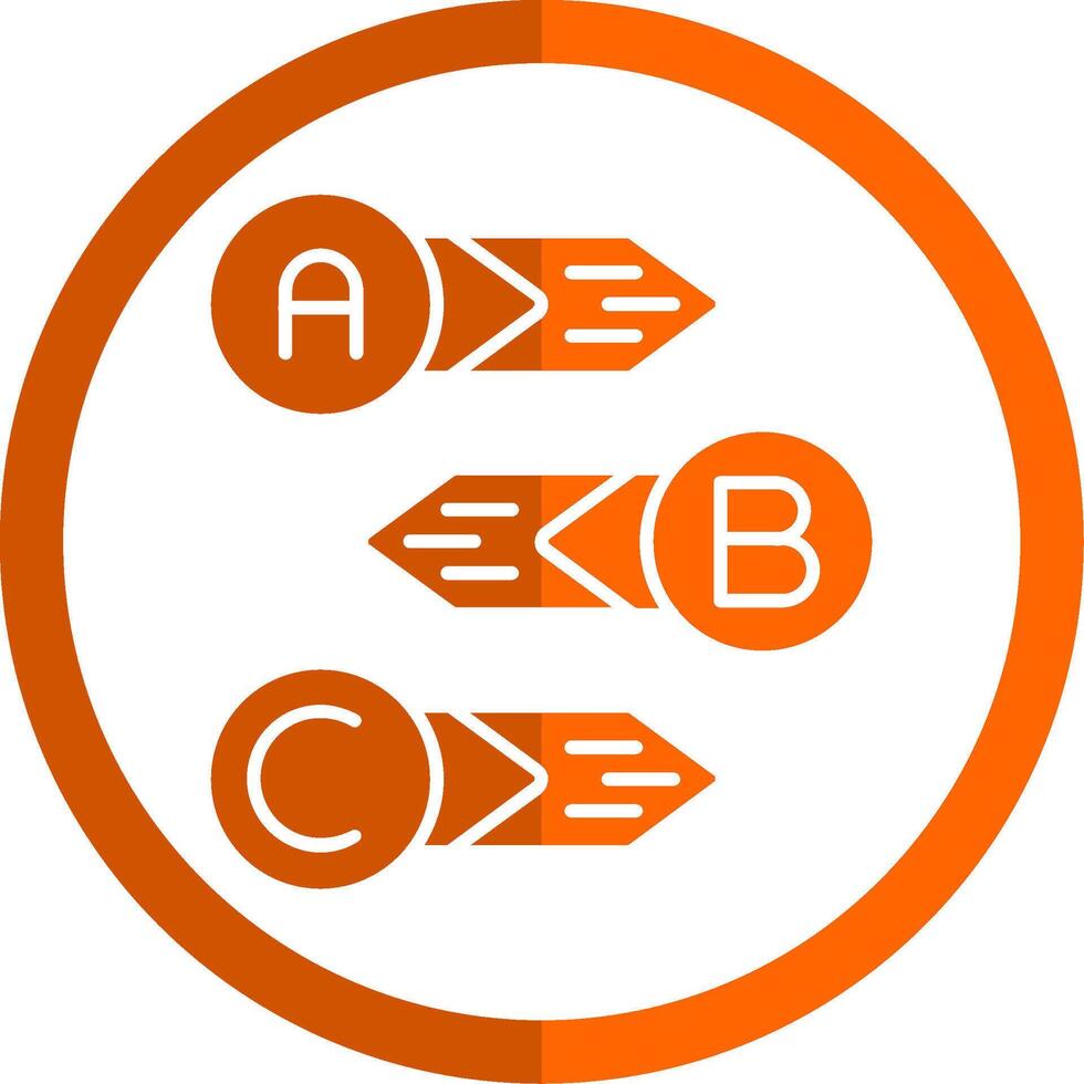 diagram glyf orange cirkel ikon vektor