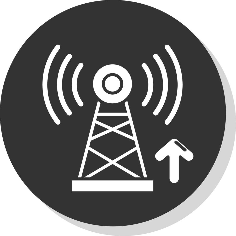 signal glyf grå cirkel ikon vektor