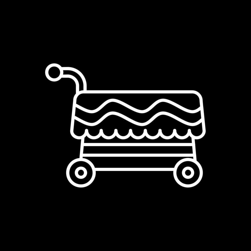 Einkaufswagenlinie invertiertes Symbol vektor