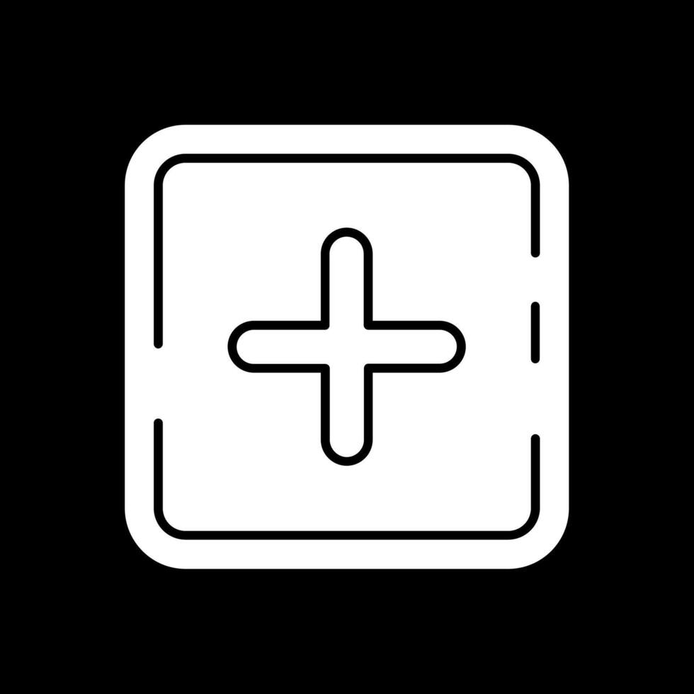 Plus Glyphe invertiert Symbol vektor