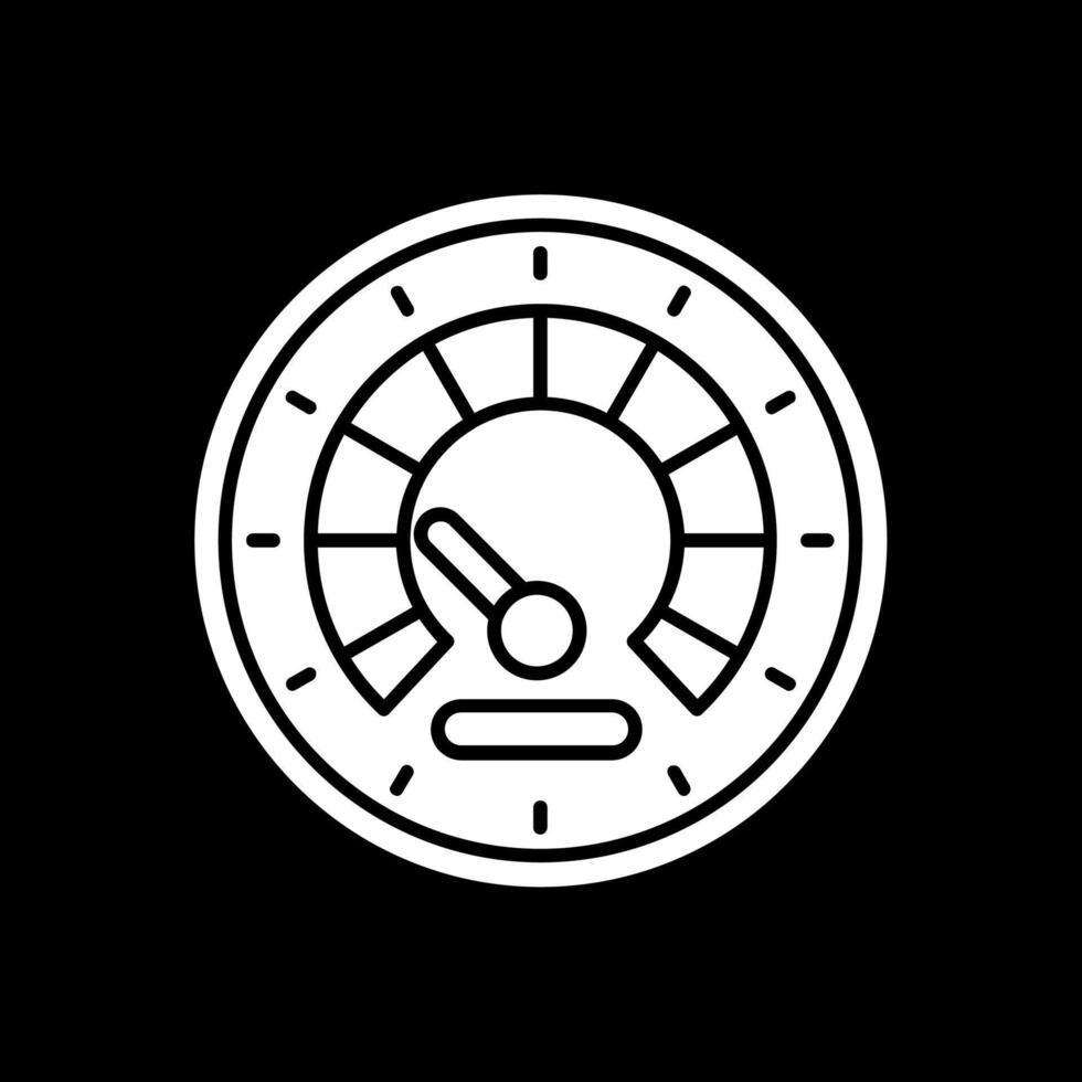 Tachometer-Glyphe invertiertes Symbol vektor