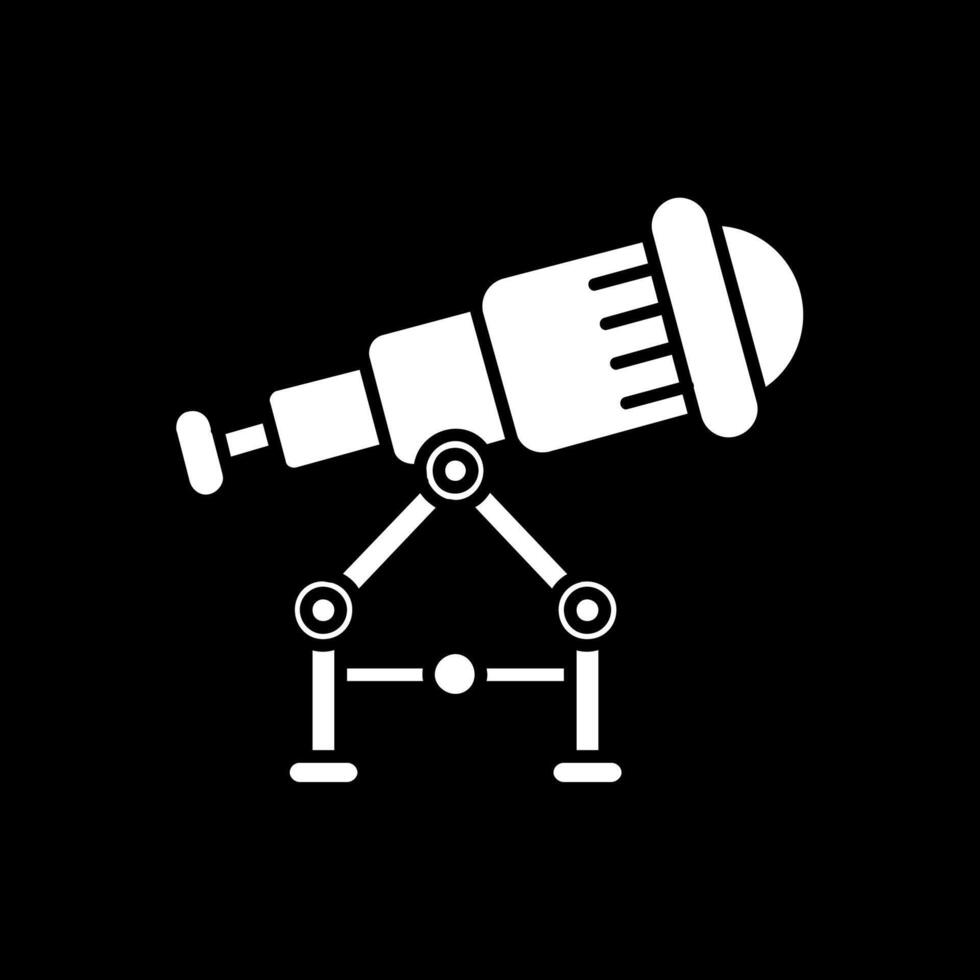 Teleskop-Glyphe invertiertes Symbol vektor