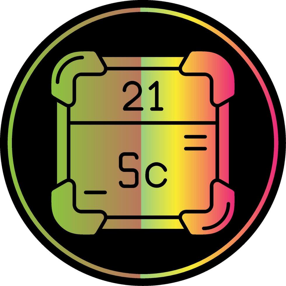 Scandium Glyphe fällig Farbe Symbol vektor