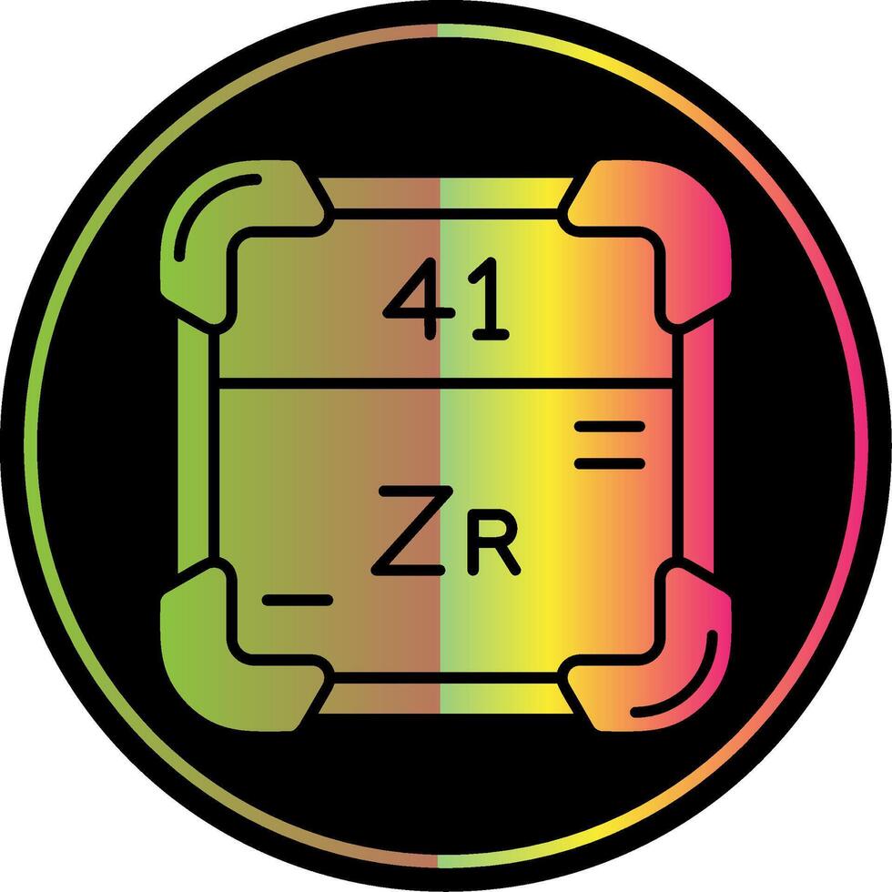 Zirkonium Glyphe fällig Farbe Symbol vektor