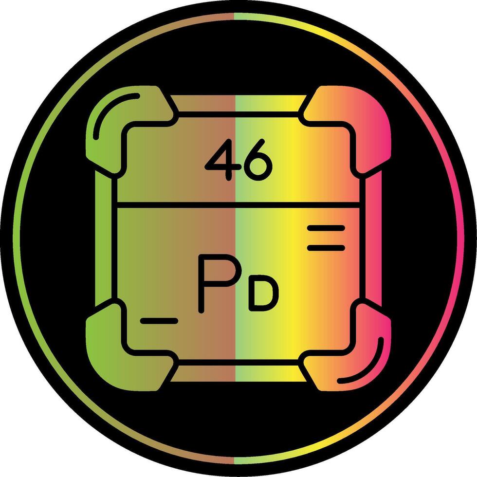 Palladium Glyphe fällig Farbe Symbol vektor