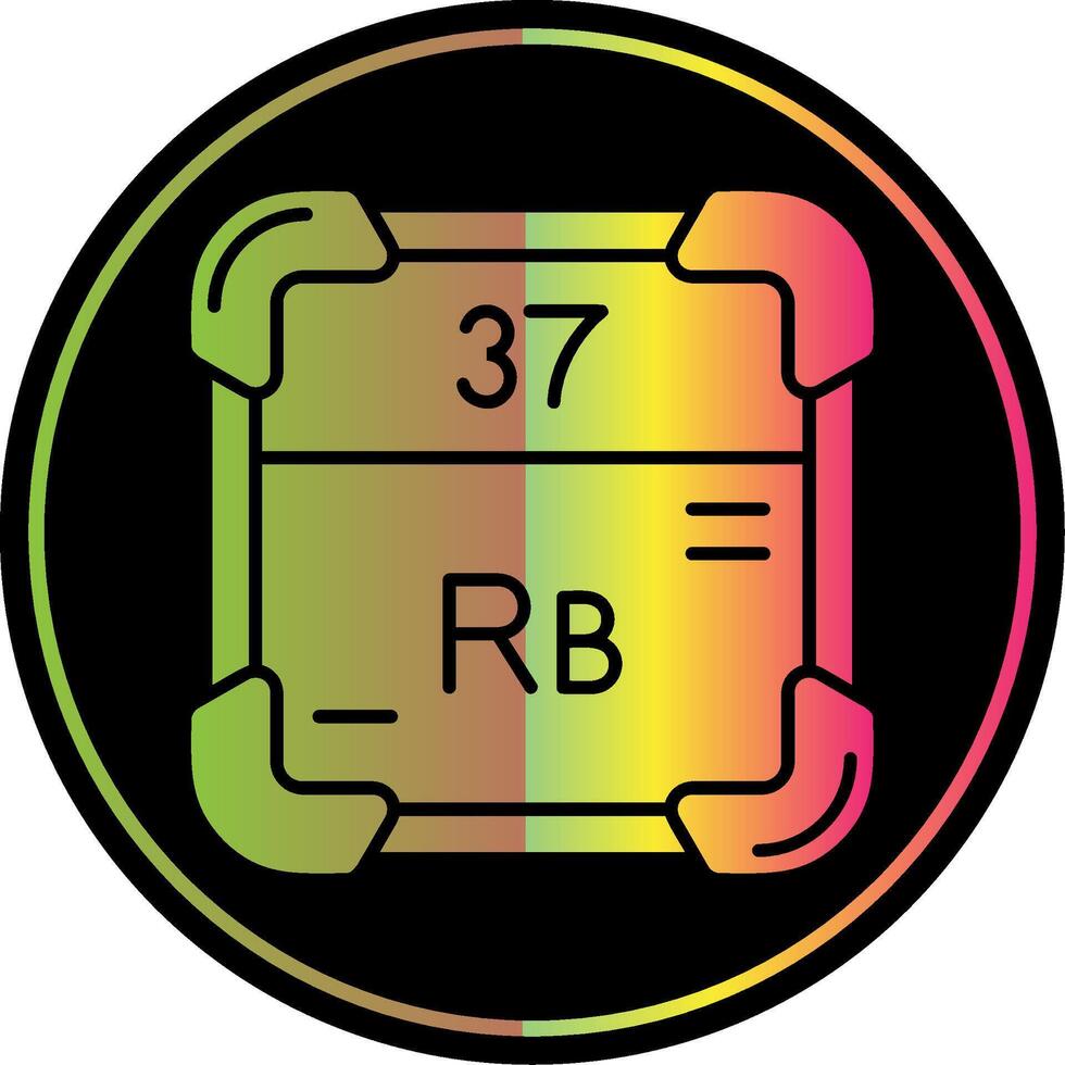 rubidium glyf på grund av Färg ikon vektor