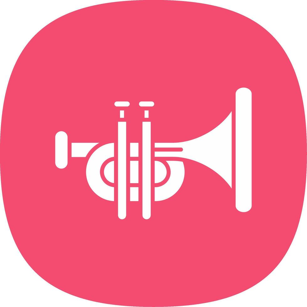 trumpet glyf kurva ikon vektor
