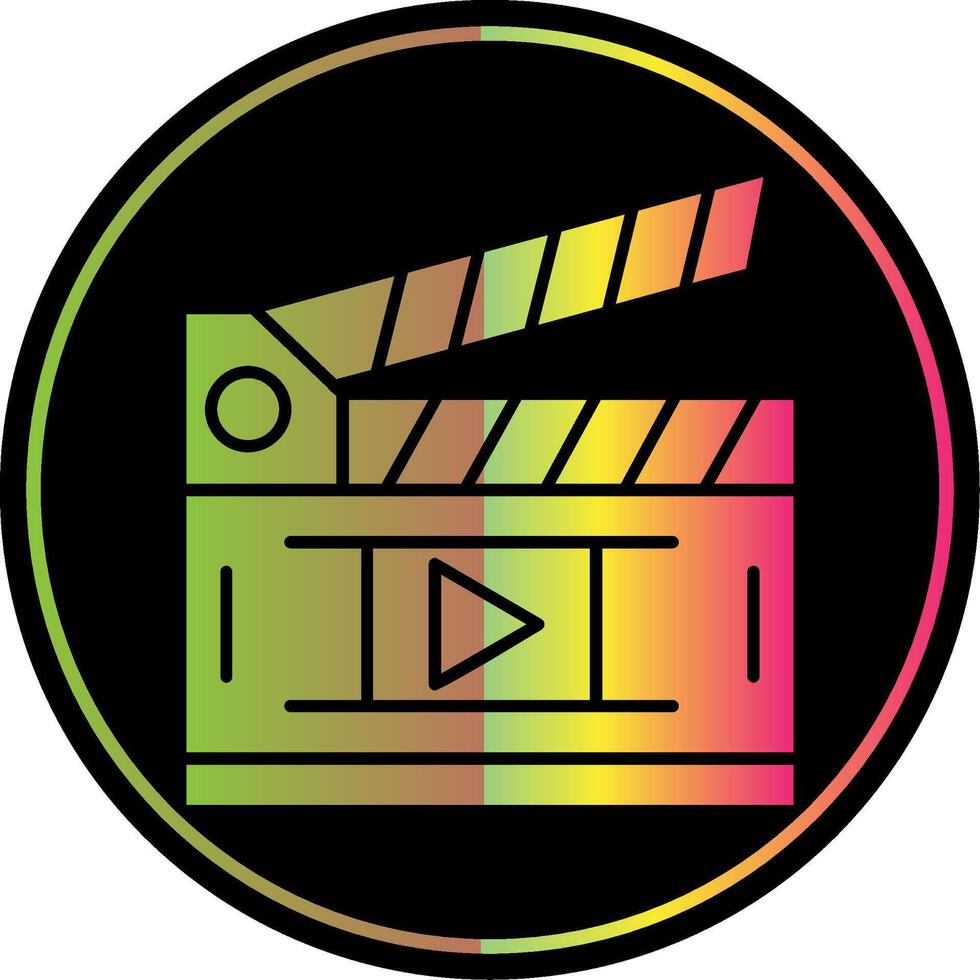 Film Glyphe fällig Farbe Symbol vektor