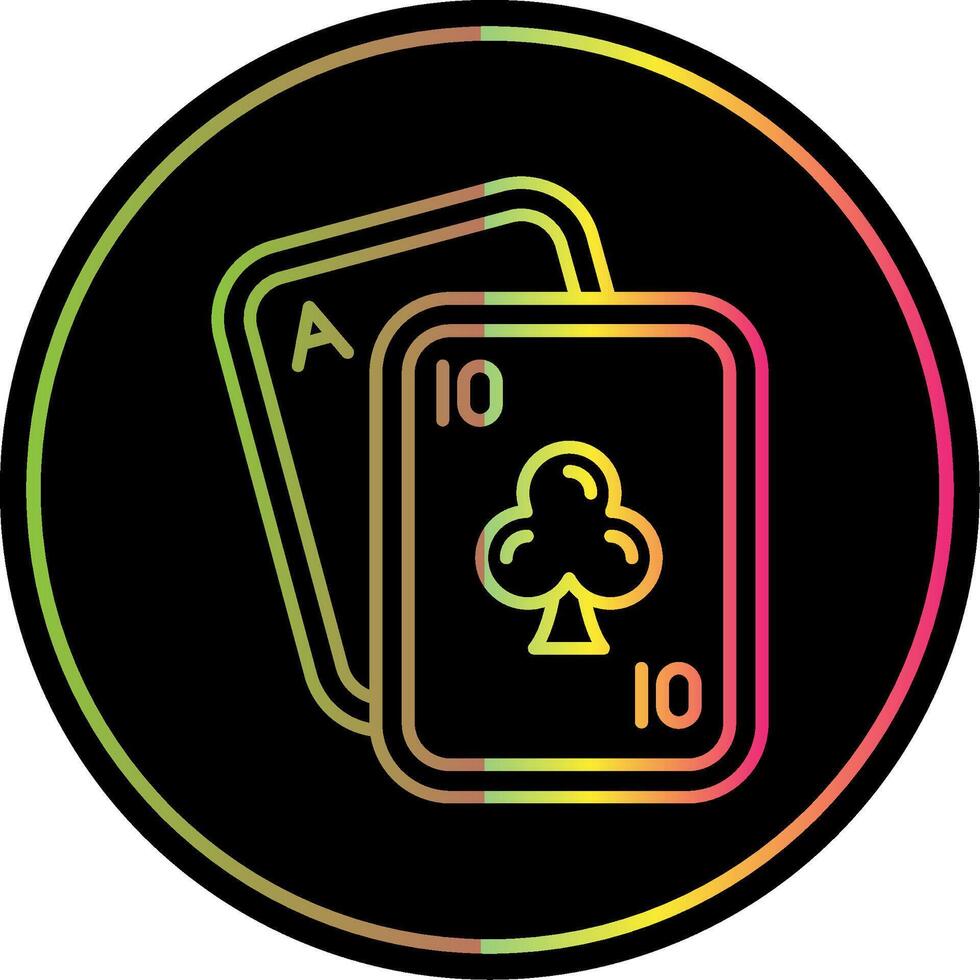 Poker Linie Gradient fällig Farbe Symbol vektor