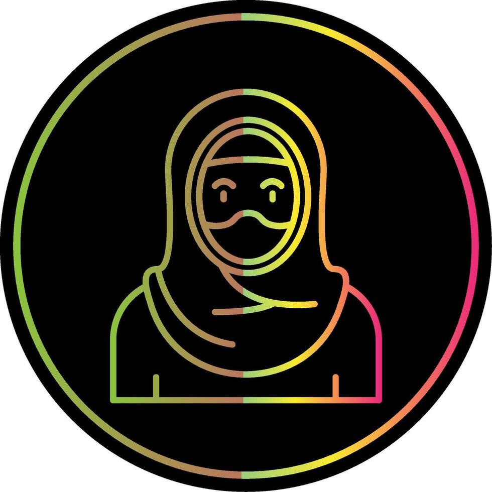 Muslim Linie Gradient fällig Farbe Symbol vektor