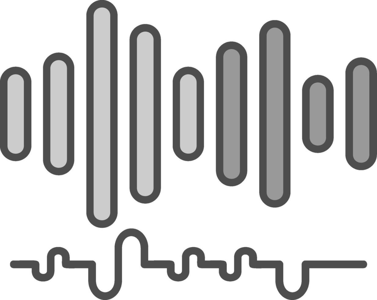 Audio- Linie gefüllt Graustufen Symbol vektor