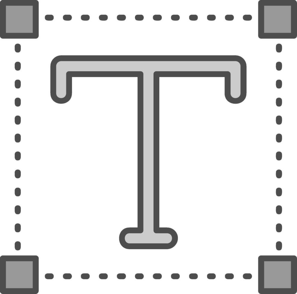 Schriftart Linie gefüllt Graustufen Symbol vektor