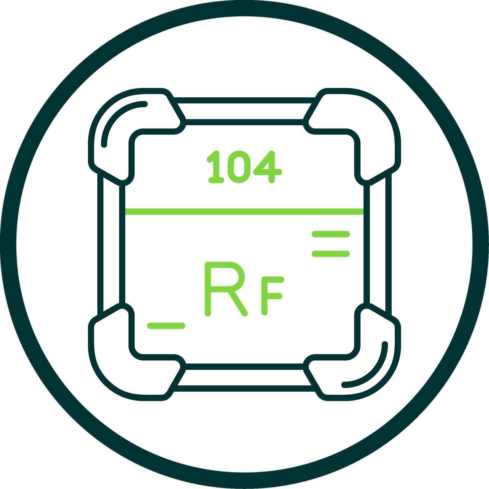 Rutherfordium Linie Kreis Symbol vektor