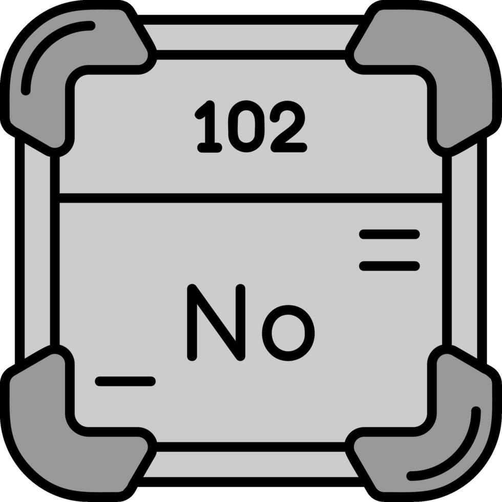 Nobelium Linie gefüllt Graustufen Symbol vektor