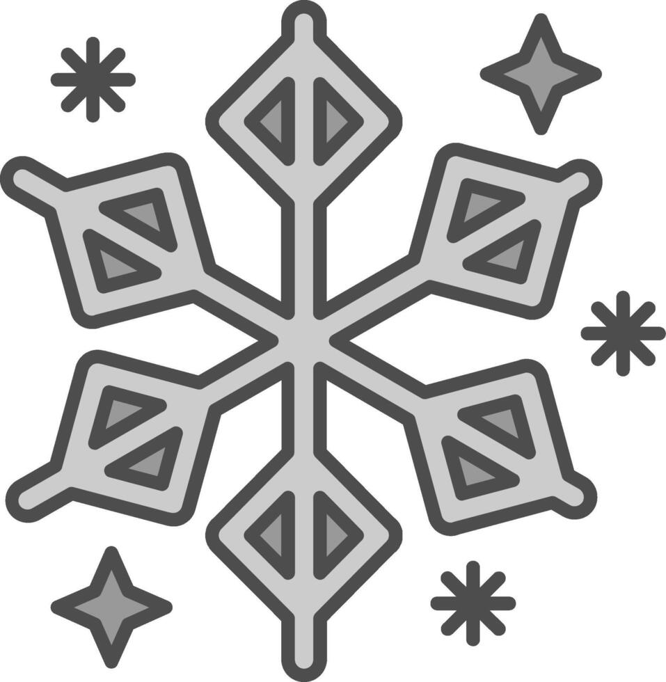 Winter Linie gefüllt Graustufen Symbol vektor