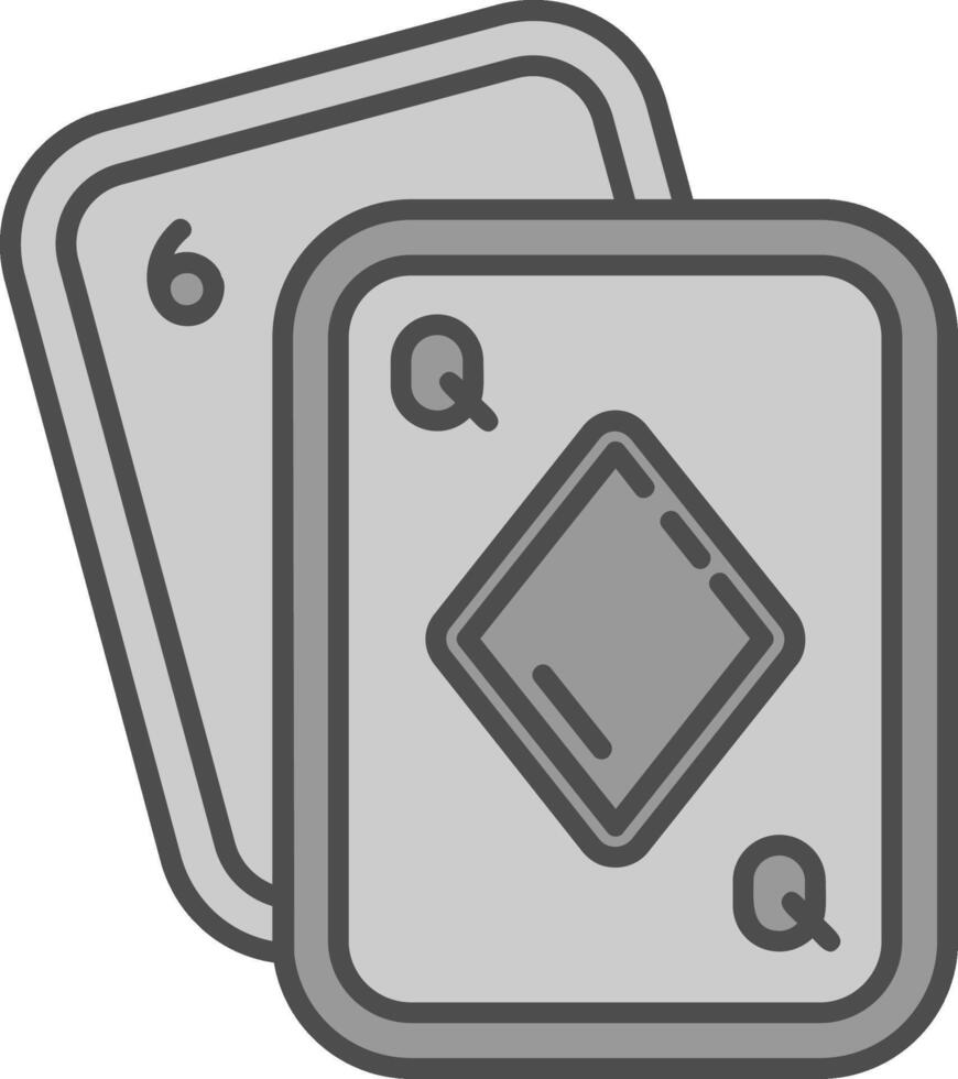 Poker Linie gefüllt Graustufen Symbol vektor