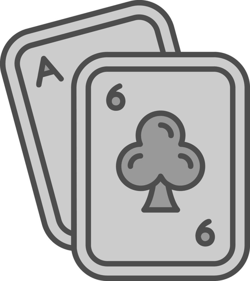 Poker Linie gefüllt Graustufen Symbol vektor