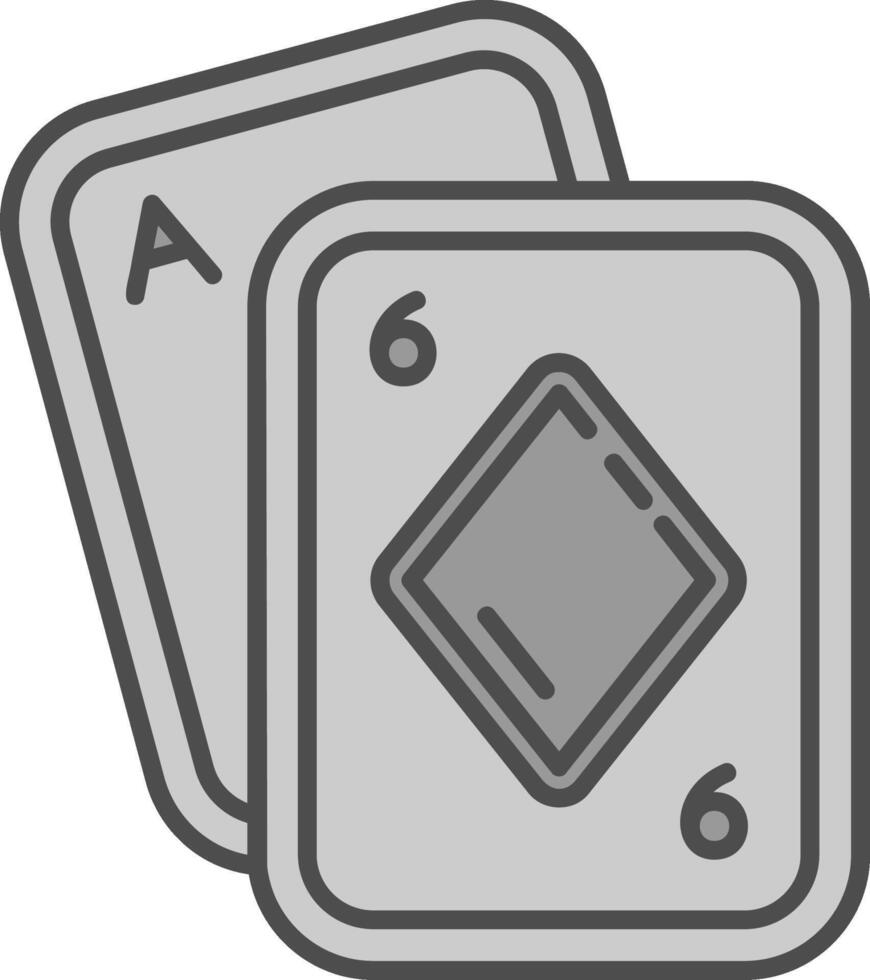 Poker Linie gefüllt Graustufen Symbol vektor