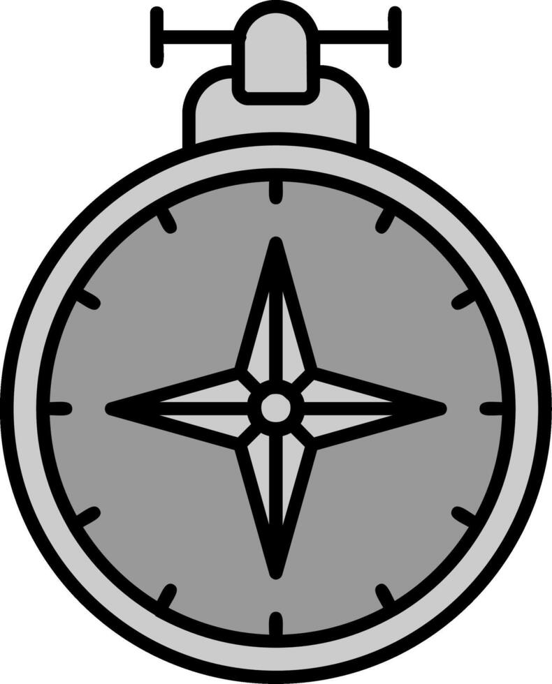 Kompass Linie gefüllt Graustufen Symbol vektor