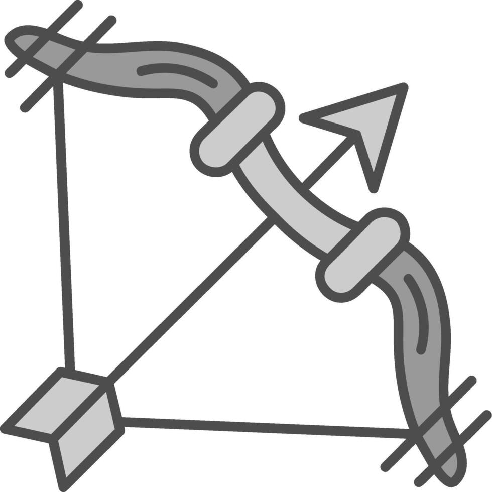 Bogenschütze Linie gefüllt Graustufen Symbol vektor