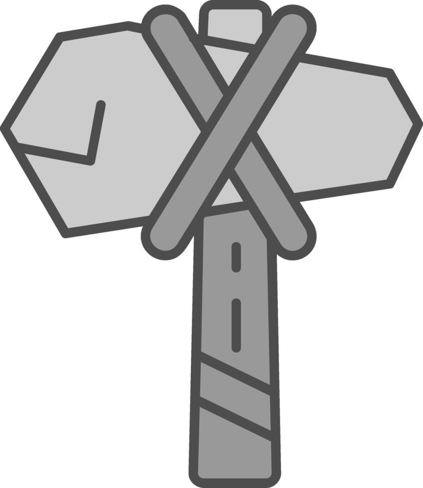Hammer Linie gefüllt Graustufen Symbol vektor