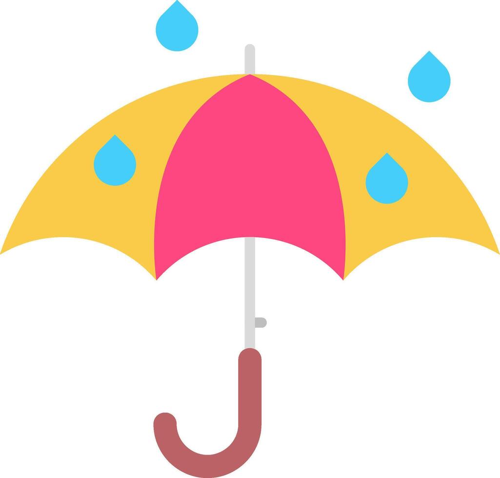 paraply platt ljus ikon vektor