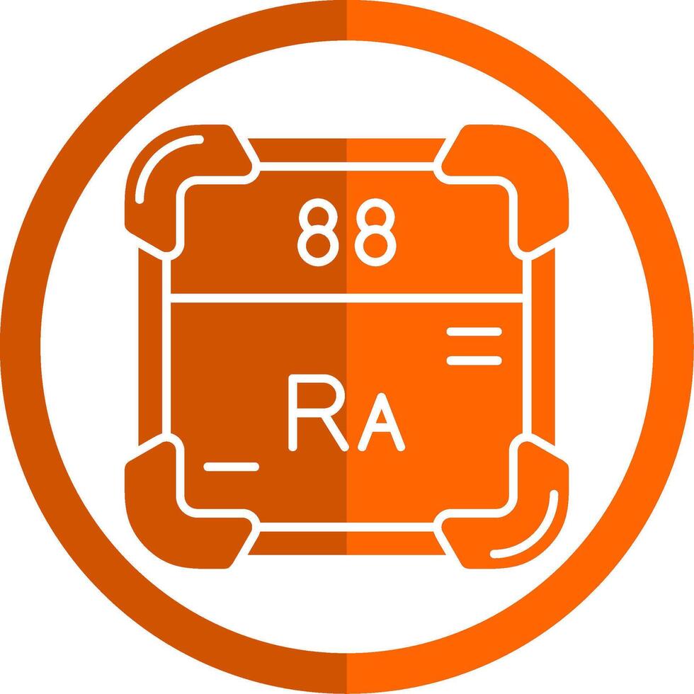 radium glyf orange cirkel ikon vektor