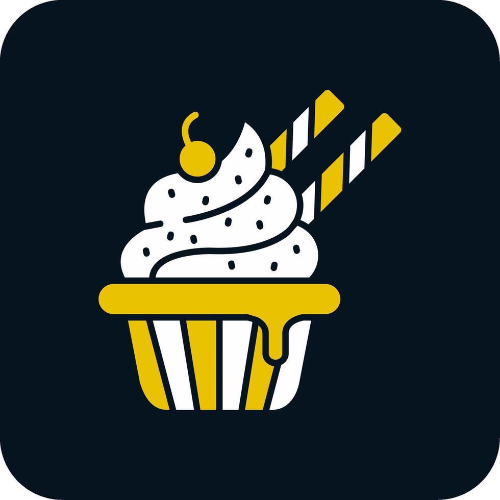 Cupcake-Glyphe zweifarbiges Symbol vektor