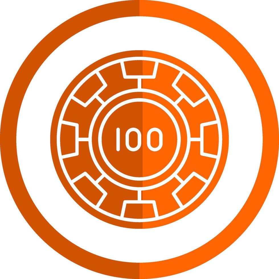 Chip Glyphe Orange Kreis Symbol vektor