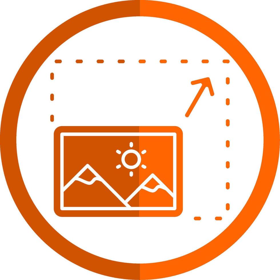 storleksändring glyf orange cirkel ikon vektor