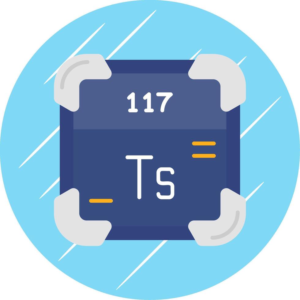 tennessine platt blå cirkel ikon vektor