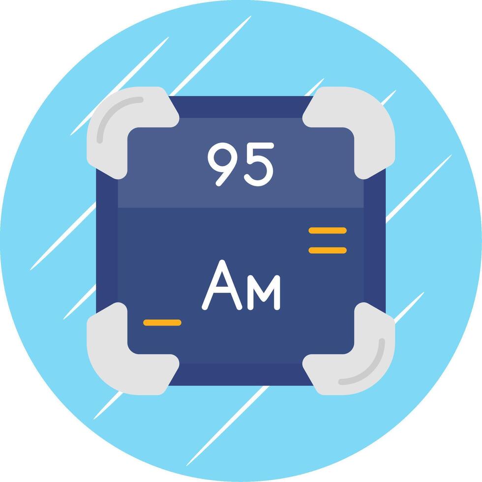americium platt blå cirkel ikon vektor