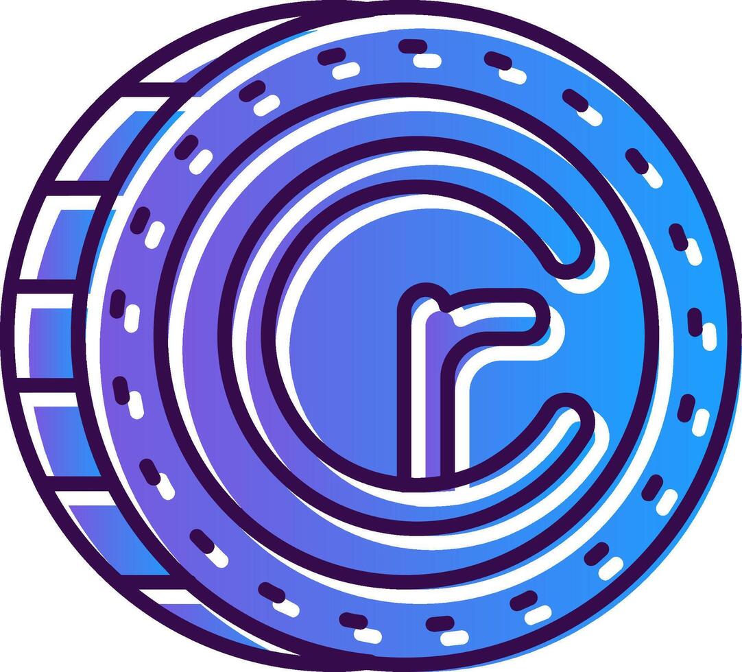 cruzeiro Gradient gefüllt Symbol vektor