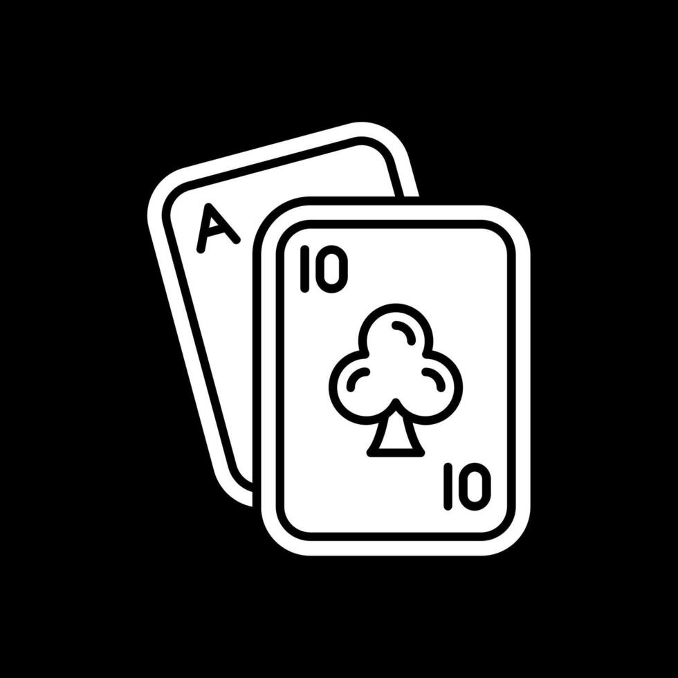poker glyf inverterad ikon vektor