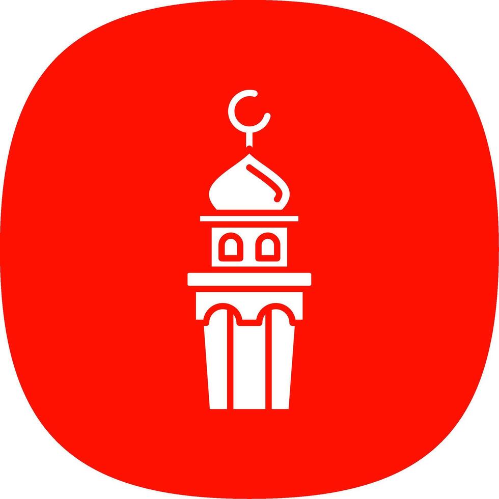 Minarett Glyphe Kurve Symbol vektor