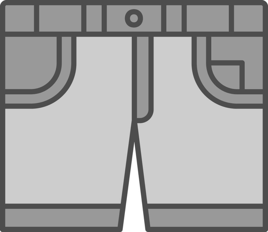 shorts linje fylld gråskale ikon vektor