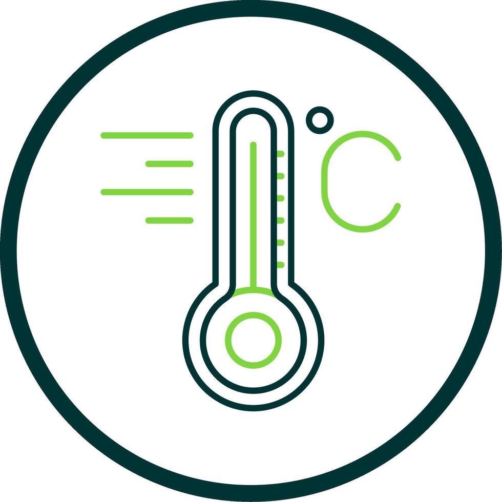 temperatur linje cirkel ikon vektor