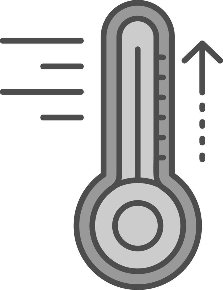 heiß Linie gefüllt Graustufen Symbol vektor