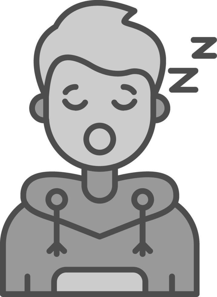 sömn linje fylld gråskale ikon vektor