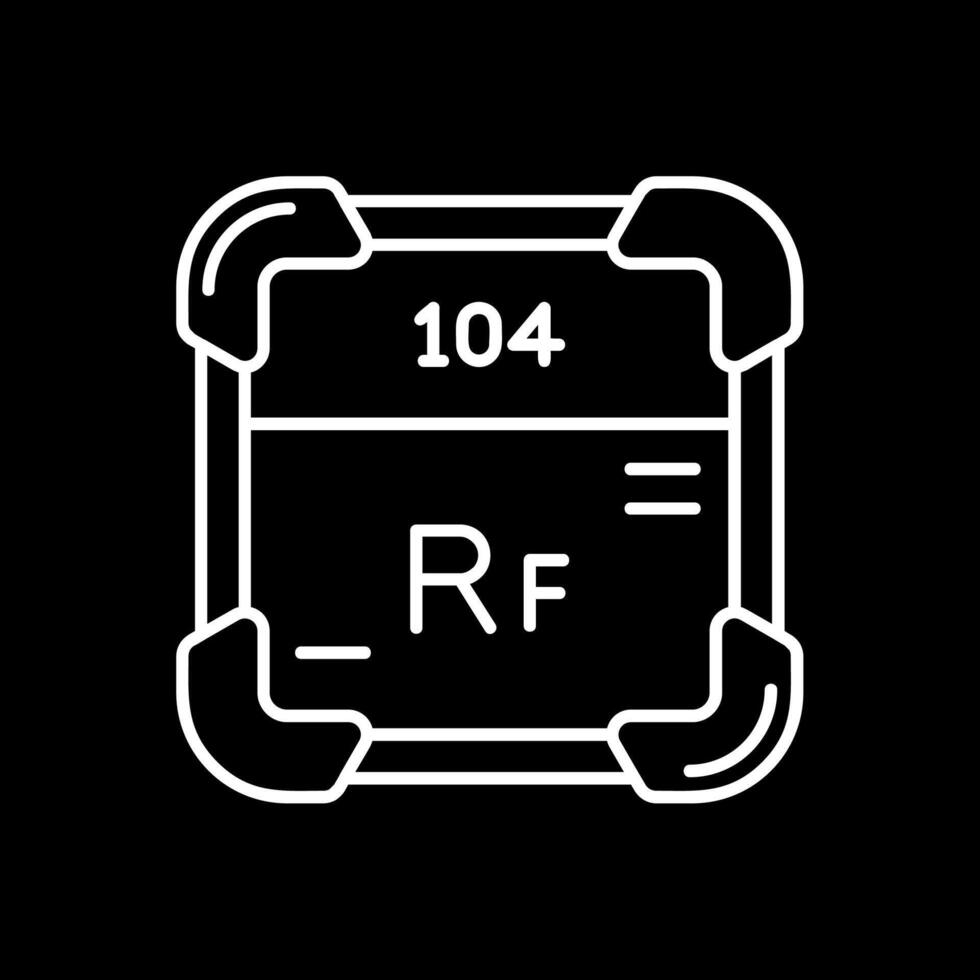 Rutherfordium Linie invertiert Symbol vektor