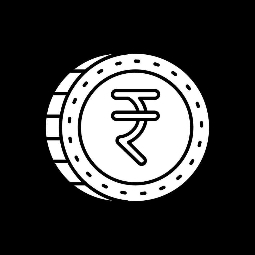 Rupee Glyphe invertiert Symbol vektor