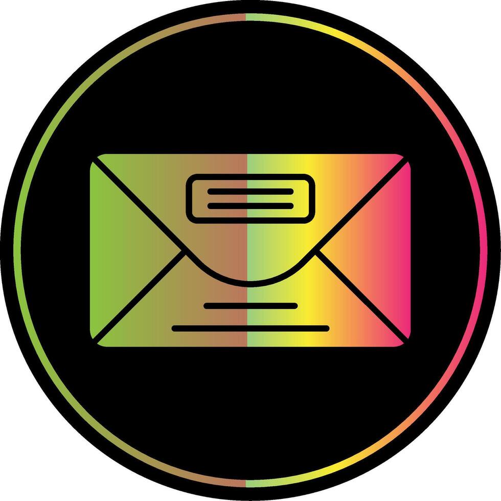 Briefumschlag Glyphe fällig Farbe Symbol vektor
