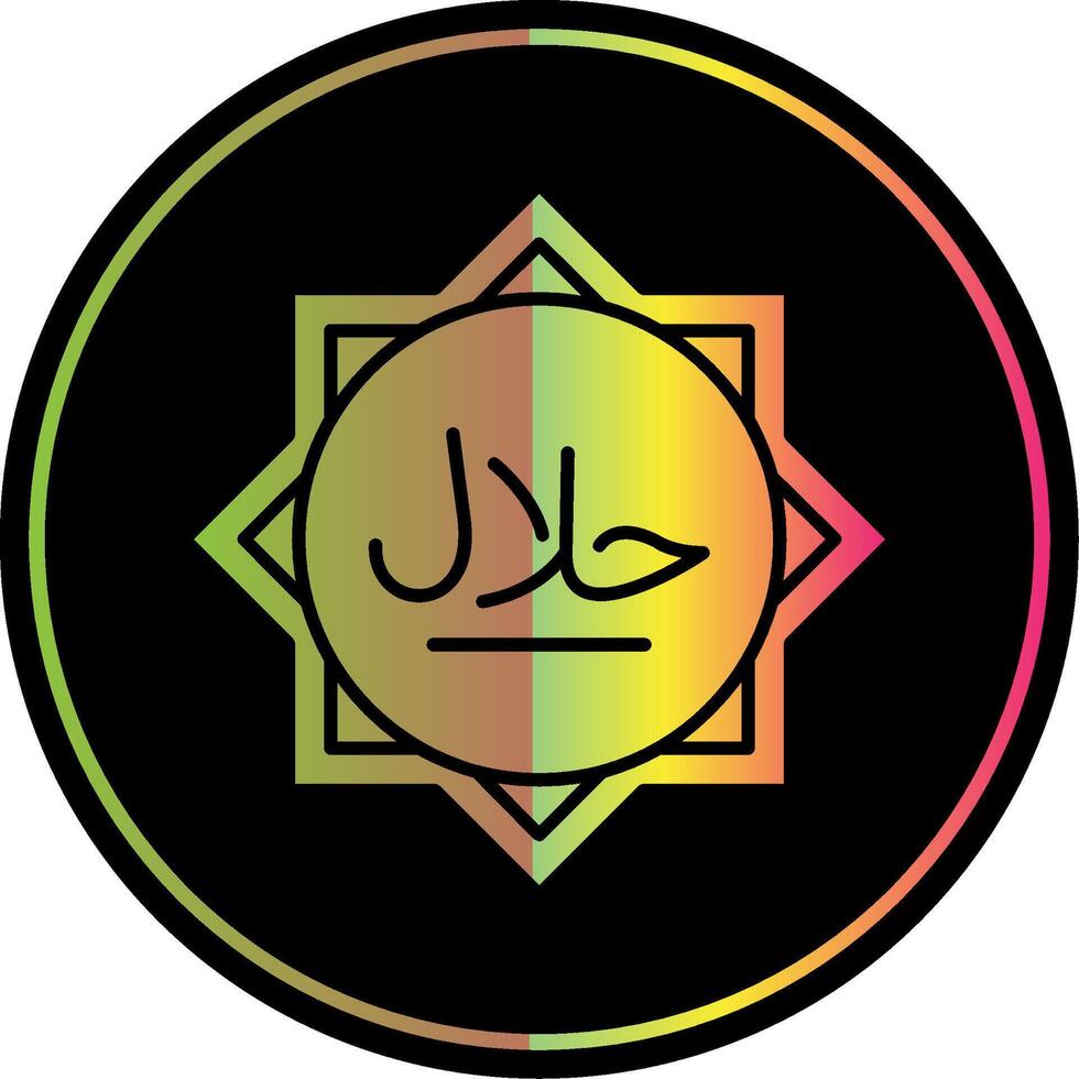 halal Glyphe fällig Farbe Symbol vektor