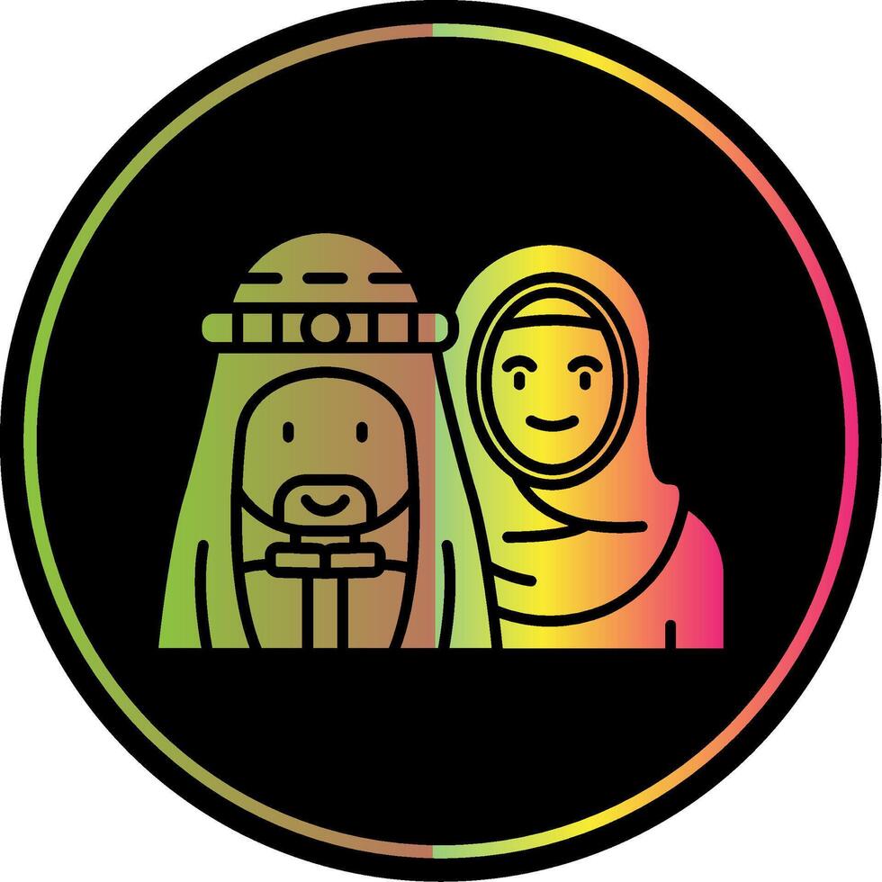 Muslim Glyphe fällig Farbe Symbol vektor