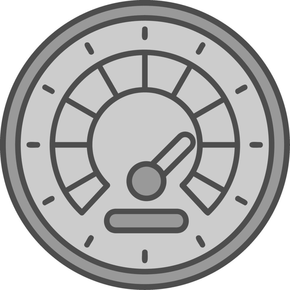 Tachometer Linie gefüllt Graustufen Symbol vektor