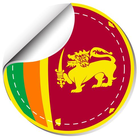 Aufkleberentwurf für Sri Lanka Flagge vektor